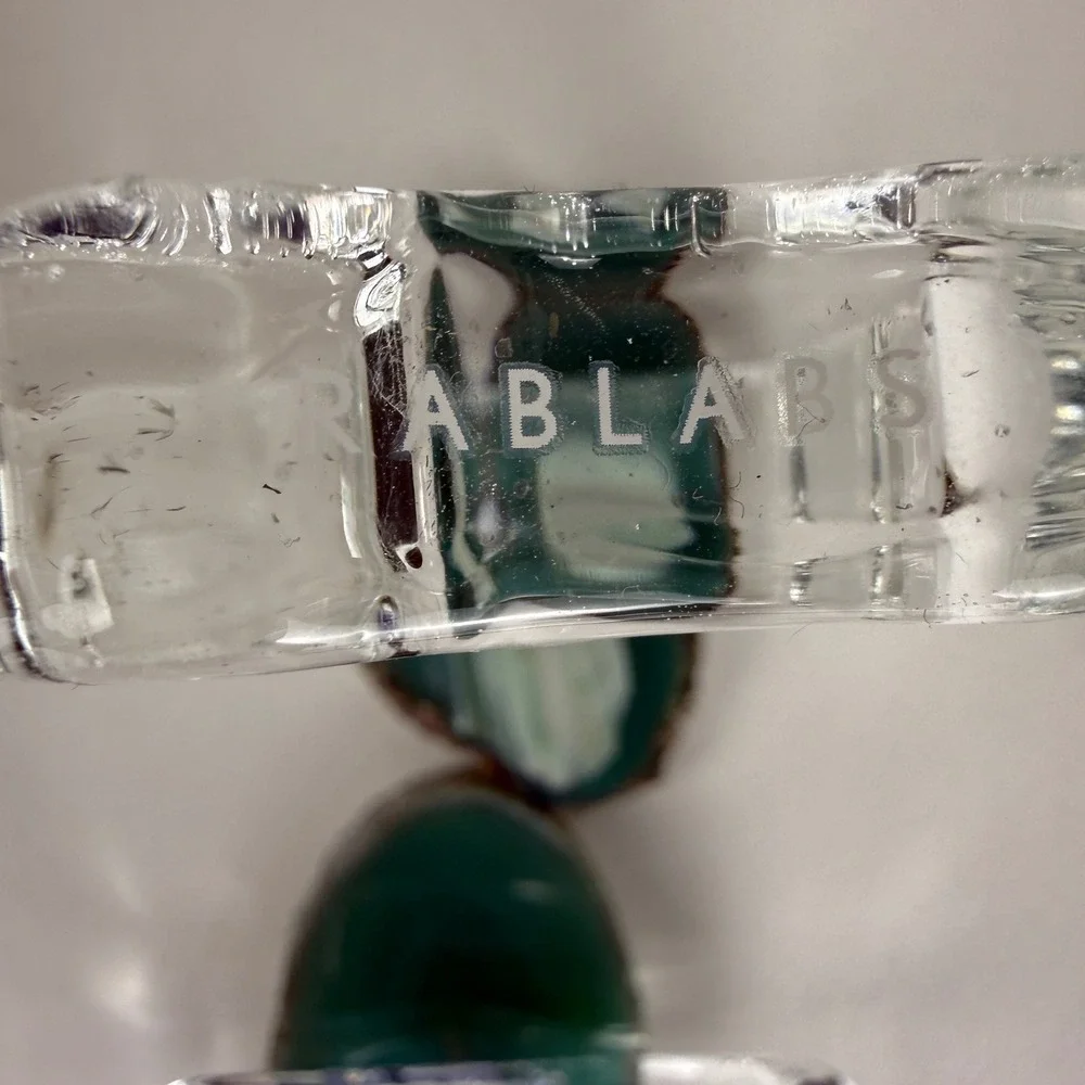 Rablabs Aleotto Brazilian Agate Napkin Rings Set of 2 Grass Green w Box